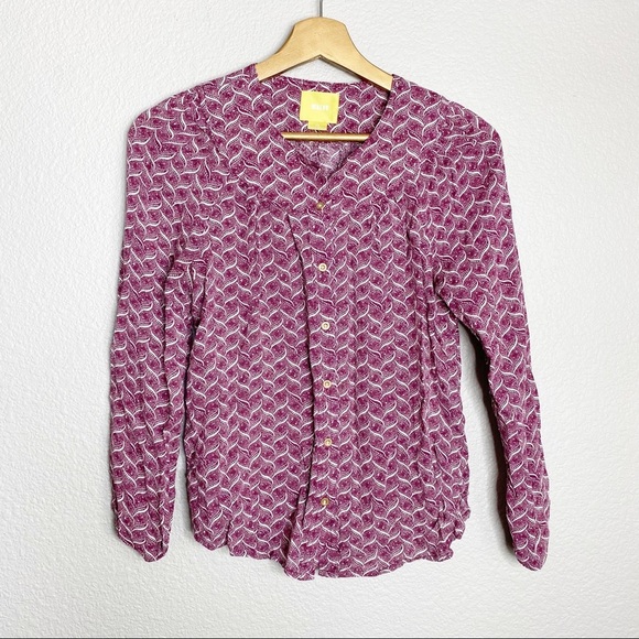 Anthropologie’s Maeve- Orli Bibbed Button Down Top - Picture 3 of 8